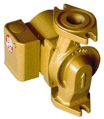 Bell & Gossett - 1/40 hp, 5-1/16" Long, 1 Phase, Brass Housing, Noryl Impeller, Inline Circulator Pump - 115 Volt, 60 Hz, 6-1/8" Flange Width, Bell & Gossett Part No. 103261, 150 Max psi, ODP Motor - USA Tool & Supply