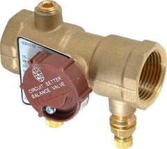 Bell & Gossett - 1" Pipe, Threaded End Connections, Inline Calibrated Balance Valve - 3-13/16" Long, 3-3/16" High, 300 Max psi, Brass Body - USA Tool & Supply
