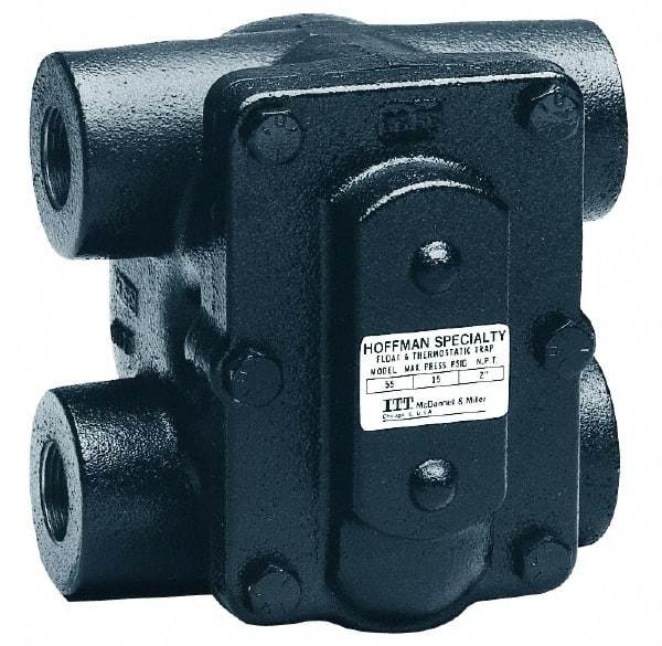 Hoffman Speciality - 2 Female" Pipe, Cast Iron Float & Thermostatic Steam Trap - 15 Max psi - USA Tool & Supply