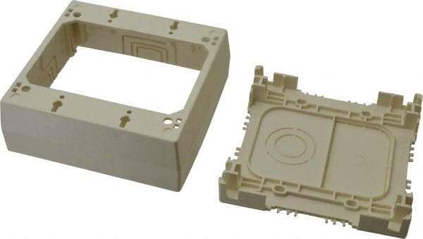 Wiremold - 2 Gang, (4) 1/2 & 3/4" Knockouts, PVC Rectangle Device Box - 4-3/4" Overall Height x 4-7/8" Overall Width x 1-3/4" Overall Depth - USA Tool & Supply