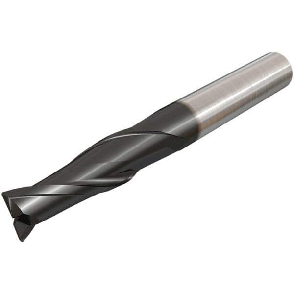 Iscar - 3/8", 2 Flute, Single End, Solid Carbide, Corner Chamfer End Mill - 2-1/2" OAL, 30° Helix, Right Hand Flute, 3/4" LOC, Right Hand Cut - USA Tool & Supply