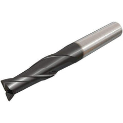 Iscar - 3/8", 2 Flute, Single End, Solid Carbide, Corner Chamfer End Mill - 2-1/2" OAL, 30° Helix, Right Hand Flute, 3/4" LOC, Right Hand Cut - USA Tool & Supply