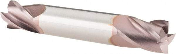 SGS - 1/2", 5/8" LOC, 1/2" Shank Diam, 3" OAL, 4 Flute, Solid Carbide Square End Mill - Double End, TiCN Finish, Spiral Flute, 30° Helix, Centercutting, Right Hand Cut, Right Hand Flute, Series 14 - USA Tool & Supply