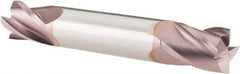 SGS - 1/2", 5/8" LOC, 1/2" Shank Diam, 3" OAL, 4 Flute, Solid Carbide Square End Mill - Double End, TiCN Finish, Spiral Flute, 30° Helix, Centercutting, Right Hand Cut, Right Hand Flute, Series 14 - USA Tool & Supply