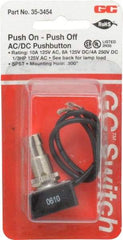 GC/Waldom - 1/2 Inch Mount Hole, Pushbutton Switch Only - Round, Chrome Pushbutton, Nonilluminated, Maintained (MA), On-Off - USA Tool & Supply