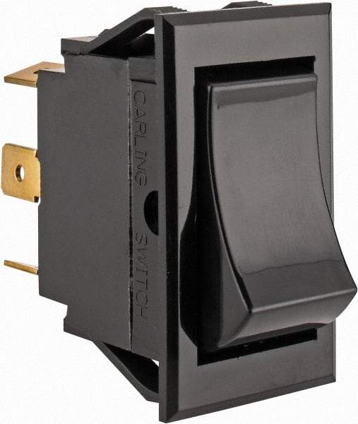 GC/Waldom - DPDT, Momentary (MO), On-On Sequence, Appliance Rocket Switch - 15 Amps at 125 Volts, 10 Amps at 250 Volts, 3/4 hp at 125/250 VAC, Quick Connect, Panel Mount - USA Tool & Supply