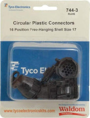 Tyco/Amp - Panel Mount Plug and Receptacle Kit - 16 to 17 AWG Compatible Wire Size - USA Tool & Supply