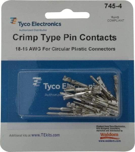 Tyco/Amp - 18 to 16 AWG Wire Modular Receptacle Plug Connector Pin Contact - USA Tool & Supply