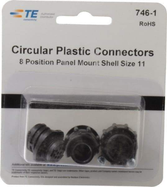 Tyco/Amp - Panel Mount Plug and Receptacle Kit - 11 to 8 AWG Compatible Wire Size - USA Tool & Supply