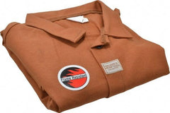 Stanco Safety Products - Size L Welding & Flame Resistant/Retardant Jacket - Brown, Cotton, Snaps Closure, 42 to 44" Chest - USA Tool & Supply