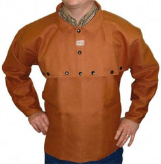 Stanco Safety Products - Size 3XL, 54-56" Chest, 20" Long, Flame Resistant, Cape Sleeves & Bib - Cotton, 12 oz, Russet - USA Tool & Supply