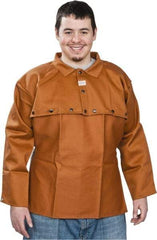 Stanco Safety Products - Size XL, 46-48" Chest, 20" Long, Flame Resistant, Cape Sleeves & Bib - Cotton, 12 oz, Russet - USA Tool & Supply