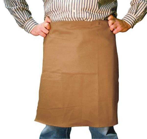 Stanco Safety Products - 24 x 24" Flame Resistant/Retardant & Welding Waist Apron - Cotton, 12 oz Material, Brown, 0 Pockets - USA Tool & Supply