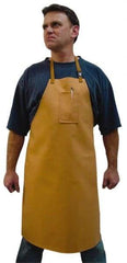 Stanco Safety Products - 24 x 36" Flame Resistant/Retardant & Welding Bib Apron - Cotton, 12 oz Material, Brown, 1 Pocket - USA Tool & Supply