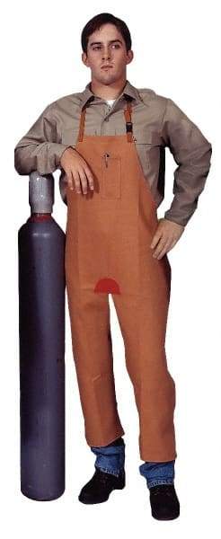 Stanco Safety Products - 24 x 48" Flame Resistant/Retardant & Welding Split Leg Apron - Cotton, 12 oz Material, Brown, 1 Pocket - USA Tool & Supply