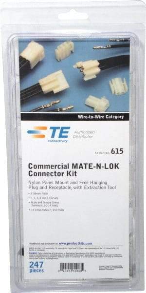 Tyco/Amp - 247 Piece, Wire Connector Kit - 20 to 14 AWG Compatible Wire Size - USA Tool & Supply