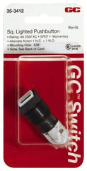 GC/Waldom - 0.638 Inch Mount Hole, Pushbutton Switch Only - Square, Maintained (MA) - USA Tool & Supply