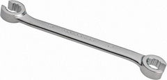 Proto - 1/2 x 9/16", Satin Finish, Open End Flare Nut Wrench - 12 Points, 7-1/2" OAL, Steel, Double End Head - USA Tool & Supply