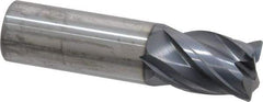 SGS - 3/4", 4 Flute, Single End, Solid Carbide, 0.0350 - 0.0400" Corner Radius End Mill - 3" OAL, Right Hand Flute, 1" LOC, Right Hand Cut - USA Tool & Supply