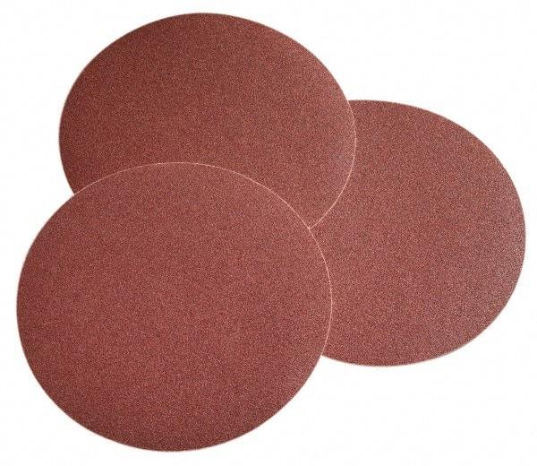 Norton - 8" Diam, 100 Grit Ceramic Adhesive PSA Disc - Medium Grade, Maroon, F Weighted Backing, Flexible - USA Tool & Supply