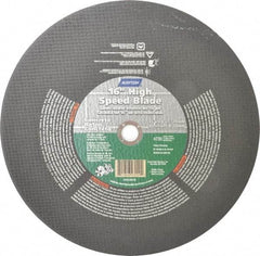 Norton - 16" 24 Grit Silicon Carbide Cutoff Wheel - 1/8" Thick, 1" Arbor, 4,800 Max RPM, Use with Electric & Gas Powered Saws - USA Tool & Supply