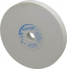 Norton - 100 Grit Aluminum Oxide Bench & Pedestal Grinding Wheel - 8" Diam x 1" Hole x 1" Thick, 3600 Max RPM, J Hardness, Fine Grade , Vitrified Bond - USA Tool & Supply