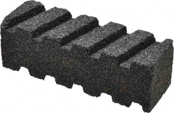 Made in USA - 6" Long x 2" Wide x 2" Thick, Silicon Carbide Sharpening Stone - Fluted Rectangle, 24 Grit, Very Coarse Grade - USA Tool & Supply