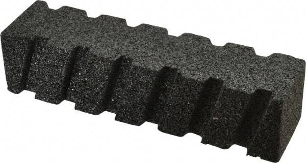 Made in USA - 8" Long x 2" Wide x 2" Thick, Silicon Carbide Sharpening Stone - Fluted Rectangle, 24 Grit, Very Coarse Grade - USA Tool & Supply