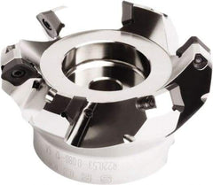 Seco - 6.93" Cut Diam, 2" Arbor Hole, 0.295" Max Depth of Cut, 45° Indexable Chamfer & Angle Face Mill - 10 Inserts, SE.. 1505 Insert, Right Hand Cut, 10 Flutes, Series QuattroMill - USA Tool & Supply