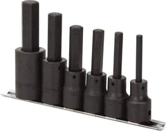 Paramount - 6 Piece 1/2" Drive Metric Impact Hex Bit Socket Set - 6 to 17mm Hex - USA Tool & Supply
