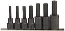 Paramount - 7 Piece 1/2" Drive Inch Impact Hex Bit Socket Set - 1/4 to 5/8" Hex - USA Tool & Supply