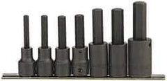 Paramount - 7 Piece 1/2" Drive Inch Impact Hex Bit Socket Set - 1/4 to 5/8" Hex - USA Tool & Supply