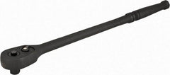 Paramount - 1/2" Drive Pear Head Quick-Release Ratchet - Black Oxide Finish, 15" OAL, 45 Gear Teeth, Standard Knurled Handle - USA Tool & Supply