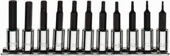 Paramount - 11 Piece 1/4" Drive Inch Hex Bit Socket Set - 1/16 to 5/16" Hex - USA Tool & Supply