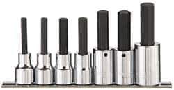 Paramount - 7 Piece 1/2" Drive Inch Hex Bit Socket Set - 1/4 to 5/8" Hex - USA Tool & Supply