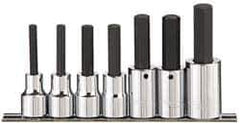Paramount - 7 Piece 1/2" Drive Inch Hex Bit Socket Set - 1/4 to 5/8" Hex - USA Tool & Supply
