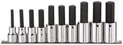 Paramount - 10 Piece 1/2" Drive Metric Hex Bit Socket Set - 6 to 19mm Hex - USA Tool & Supply