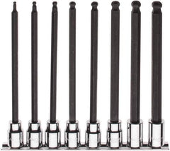 Paramount - 8 Piece 3/8" Drive Metric Ball Hex Bit Socket Set - 3 to 10mm Hex - USA Tool & Supply