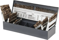 Hertel - 1/16 to 1/2", 135° Point, Gold Finish, Cobalt Screw Machine Length Drill Bit Set - USA Tool & Supply