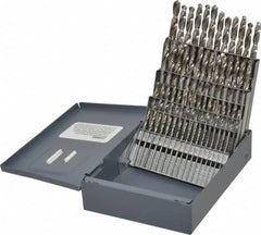 Hertel - 118° Point, Bright Finish, High Speed Steel Screw Machine Length Drill Bit Set - USA Tool & Supply