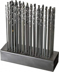 Hertel - 135° Point, Black Oxide Finish, High Speed Steel Aircraft Extension Length Drill Bit Set - USA Tool & Supply
