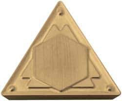 Kyocera - TPMR322 HQ Grade TN60 Cermet Turning Insert - TiCN/NbC Finish, 60° Triangle, 3/8" Inscr Circle, 1/8" Thick, 1/32" Corner Radius - USA Tool & Supply