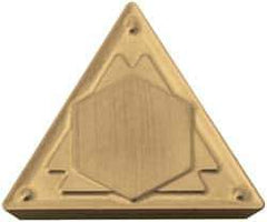 Kyocera - TPMR322 HQ Grade TN60 Cermet Turning Insert - TiCN/NbC Finish, 60° Triangle, 3/8" Inscr Circle, 1/8" Thick, 1/32" Corner Radius - USA Tool & Supply