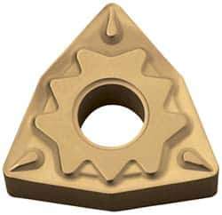 Kyocera - WNMG332 HQ Grade PV90 Cermet Turning Insert - TiN Finish, 80° Trigon, 3/8" Inscr Circle, 3/16" Thick, 1/32" Corner Radius - USA Tool & Supply
