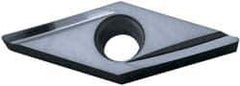 Kyocera - VBGT222 Y Grade TN60 Cermet Turning Insert - TiCN/NbC Finish, 35° Diamond, 1/4" Inscr Circle, 1/8" Thick, 1/32" Corner Radius - USA Tool & Supply