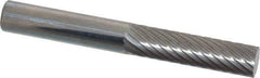 Atrax - 1/4" Cut Diam, 1/4" Shank Diam, Cylinder Head Single Cut Burr - Carbide, Flat End, 1" LOC, 2" OAL - USA Tool & Supply