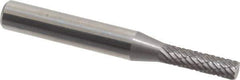 Atrax - 5/32" Cut Diam, 1/4" Shank Diam, Cylinder Head Double Cut Burr - Carbide, Flat End, 5/8" LOC, 2-1/4" OAL - USA Tool & Supply