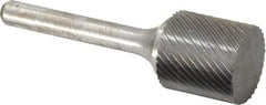 Atrax - 3/4" Cut Diam, 1/4" Shank Diam, Cylinder Head Single Cut Burr - Carbide, Flat End, 3/4" LOC, 2-1/4" OAL - USA Tool & Supply