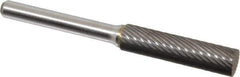 Atrax - 3/8" Cut Diam, 1/4" Shank Diam, Cylinder Head Single Cut Burr - Carbide, Flat End, 1-1/2" LOC, 1-1/2" OAL - USA Tool & Supply