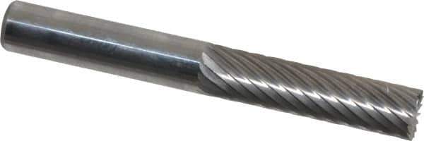 Atrax - 1/4" Cut Diam, 1/4" Shank Diam, Cylinder with End Cut Head Single Cut Burr - Carbide, End Cut End, 1" LOC, 2" OAL - USA Tool & Supply
